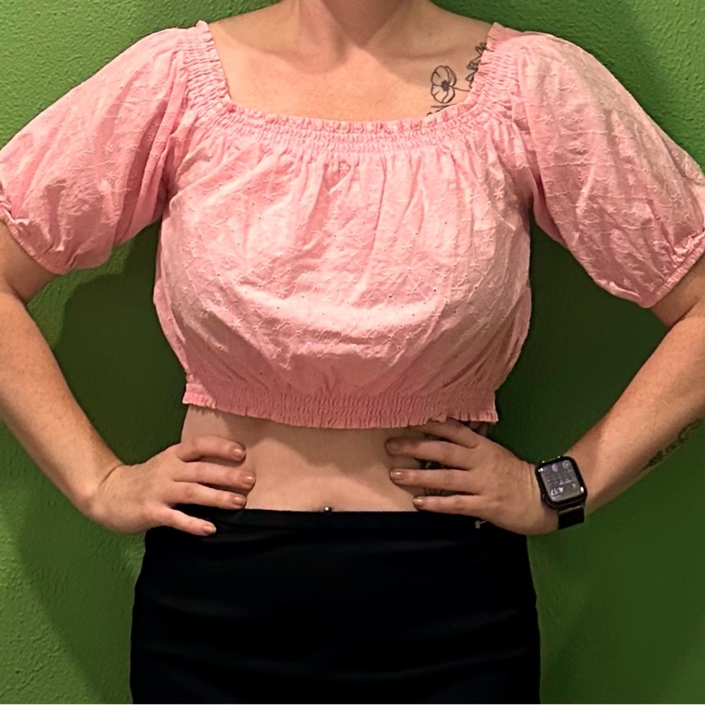 Pink Cropped Top